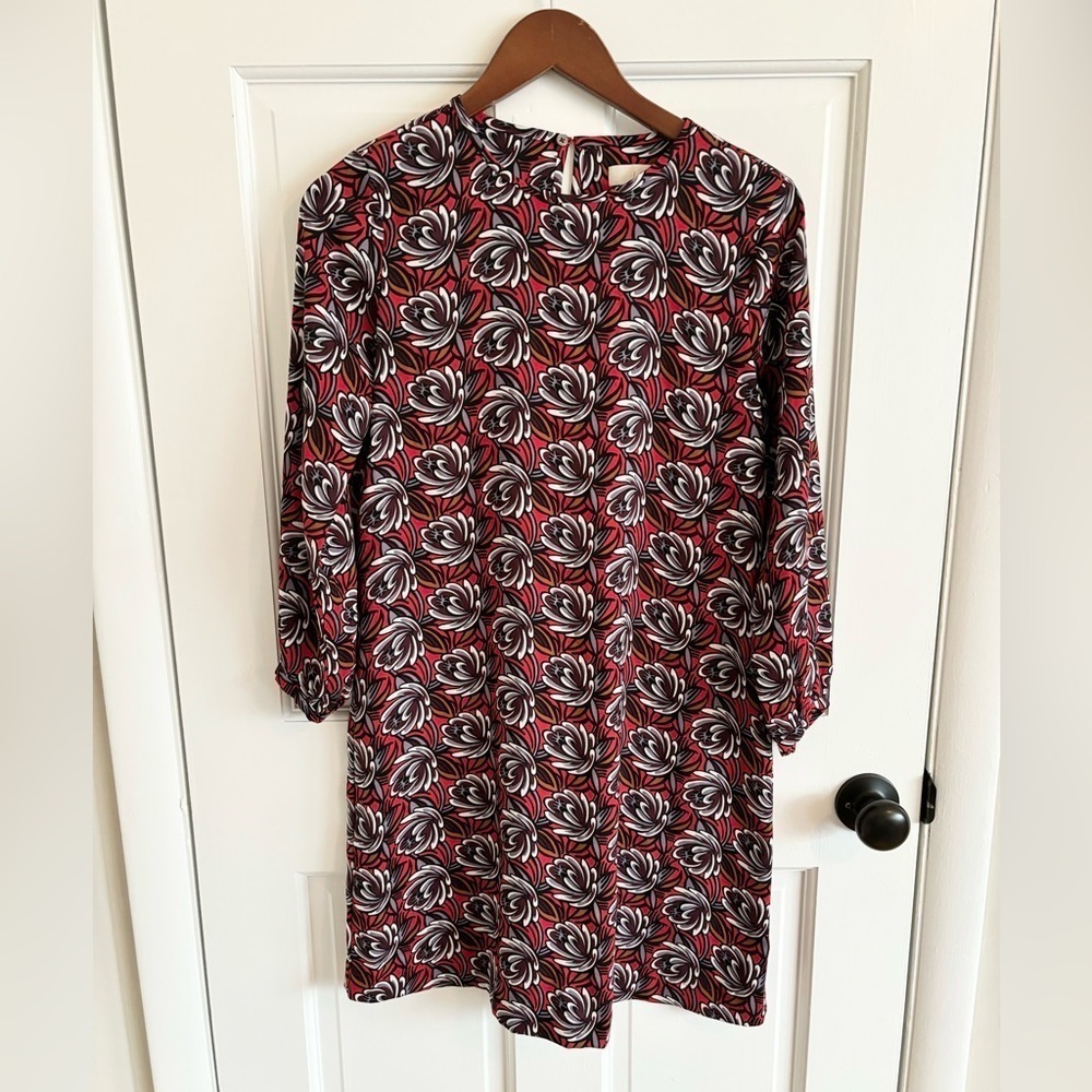 Loft patterned long sleeve shirt dress size XS